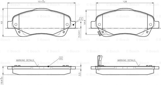 BOSCH 0 986 TB2 463 - Kit pastiglie freno, Freno a disco autozon.pro