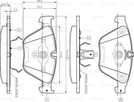 BOSCH 0 986 TB2 413 - Kit pastiglie freno, Freno a disco autozon.pro