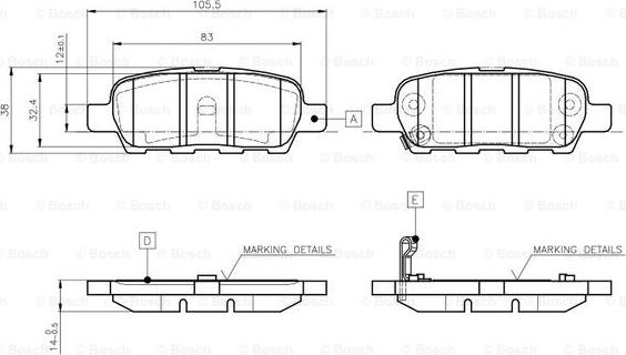 BOSCH 0 986 TB2 417 - Kit pastiglie freno, Freno a disco autozon.pro