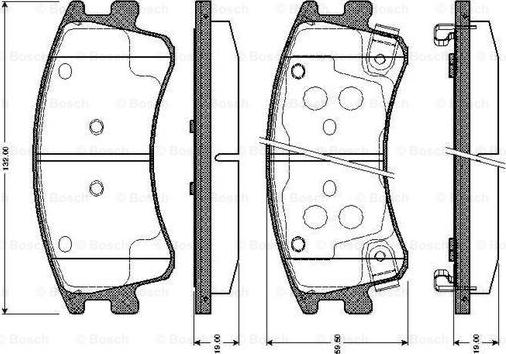 BOSCH 0 986 TB2 437 - Kit pastiglie freno, Freno a disco autozon.pro