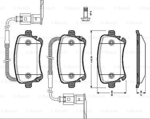 BOSCH 0 986 TB2 425 - Kit pastiglie freno, Freno a disco autozon.pro