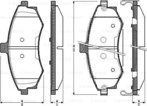 BOSCH 0 986 TB2 423 - Kit pastiglie freno, Freno a disco autozon.pro