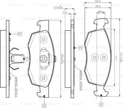 BOSCH 0 986 TB2 541 - Kit pastiglie freno, Freno a disco autozon.pro