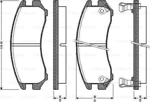 BOSCH 0 986 TB2 566 - Kit pastiglie freno, Freno a disco autozon.pro