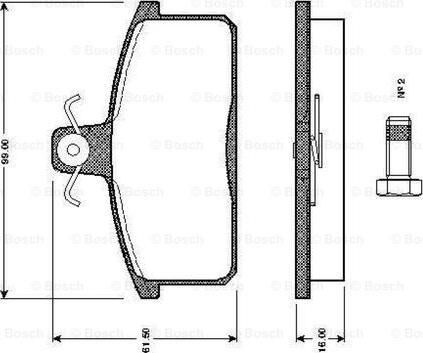 BOSCH 0 986 TB2 502 - Kit pastiglie freno, Freno a disco autozon.pro