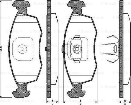 BOSCH 0 986 TB2 539 - Kit pastiglie freno, Freno a disco autozon.pro