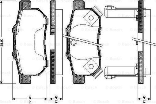 BOSCH 0 986 TB2 573 - Kit pastiglie freno, Freno a disco autozon.pro