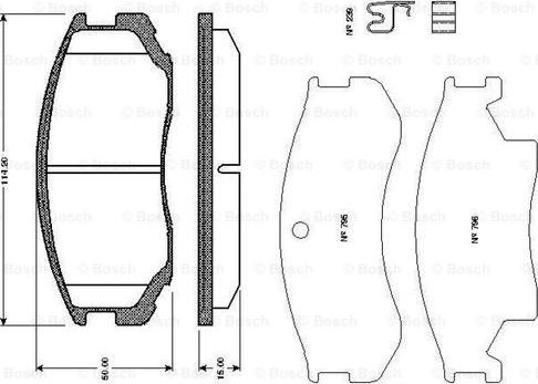 BOSCH 0 986 TB2 651 - Kit pastiglie freno, Freno a disco autozon.pro