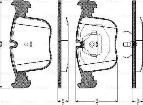 BOSCH 0 986 TB2 664 - Kit pastiglie freno, Freno a disco autozon.pro