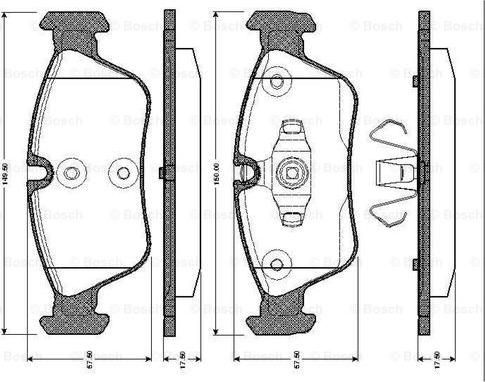 BOSCH 0 986 TB2 668 - Kit pastiglie freno, Freno a disco autozon.pro