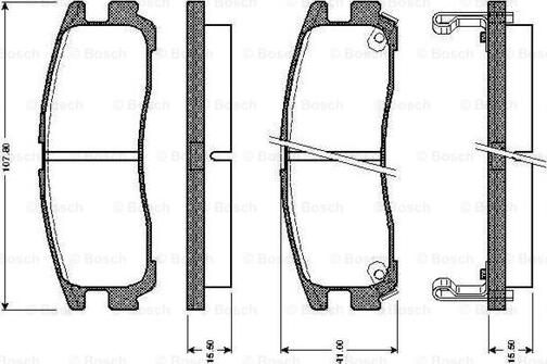 BOSCH 0 986 TB2 615 - Kit pastiglie freno, Freno a disco autozon.pro