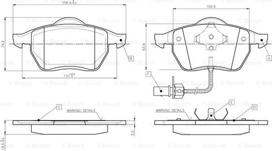 BOSCH 0 986 TB2 673 - Kit pastiglie freno, Freno a disco autozon.pro