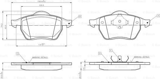 BOSCH 0 986 TB2 672 - Kit pastiglie freno, Freno a disco autozon.pro