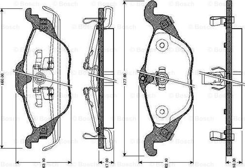 BOSCH 0 986 TB2 044 - Kit pastiglie freno, Freno a disco autozon.pro