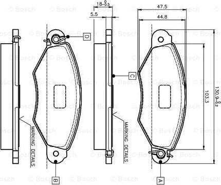 BOSCH 0 986 TB2 043 - Kit pastiglie freno, Freno a disco autozon.pro