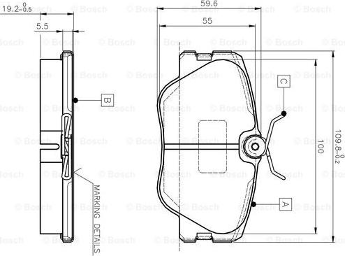 BOSCH 0 986 TB2 008 - Kit pastiglie freno, Freno a disco autozon.pro