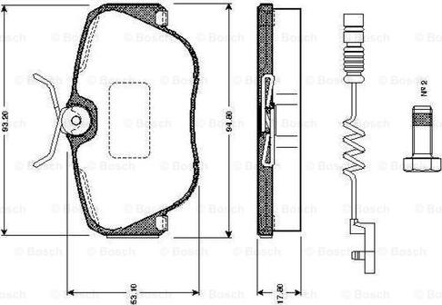 BOSCH 0 986 TB2 015 - Kit pastiglie freno, Freno a disco autozon.pro