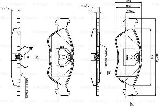 BOSCH 0 986 TB2 016 - Kit pastiglie freno, Freno a disco autozon.pro