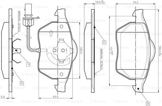 BOSCH 0 986 TB2 018 - Kit pastiglie freno, Freno a disco autozon.pro