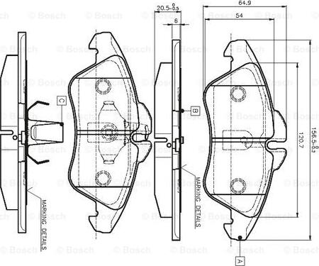 BOSCH 0 986 TB2 030 - Kit pastiglie freno, Freno a disco autozon.pro