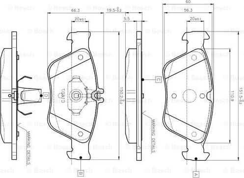 BOSCH 0 986 TB2 033 - Kit pastiglie freno, Freno a disco autozon.pro