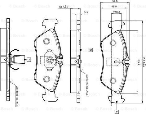 BOSCH 0 986 TB2 032 - Kit pastiglie freno, Freno a disco autozon.pro