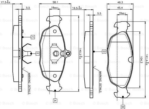 BOSCH 0 986 TB2 021 - Kit pastiglie freno, Freno a disco autozon.pro