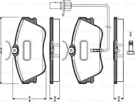 BOSCH 0 986 TB2 028 - Kit pastiglie freno, Freno a disco autozon.pro