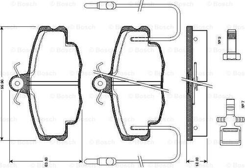 BOSCH 0 986 TB2 075 - Kit pastiglie freno, Freno a disco autozon.pro