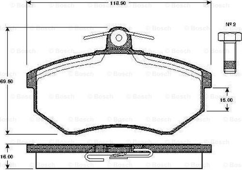 BOSCH 0 986 TB2 071 - Kit pastiglie freno, Freno a disco autozon.pro