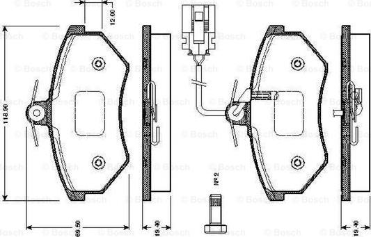 BOSCH 0 986 TB2 072 - Kit pastiglie freno, Freno a disco autozon.pro