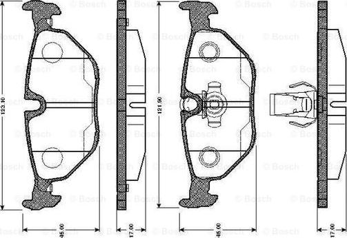 BOSCH 0 986 TB2 145 - Kit pastiglie freno, Freno a disco autozon.pro