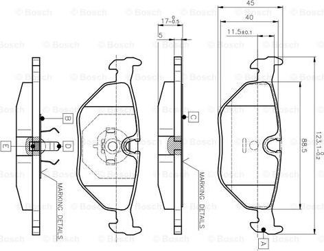 BOSCH 0 986 TB2 143 - Kit pastiglie freno, Freno a disco autozon.pro