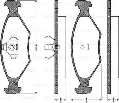 BOSCH 0 986 TB2 155 - Kit pastiglie freno, Freno a disco autozon.pro