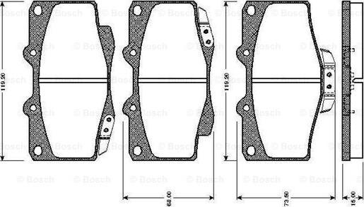 BOSCH 0 986 TB2 169 - Kit pastiglie freno, Freno a disco autozon.pro