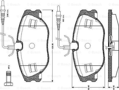 BOSCH 0 986 TB2 166 - Kit pastiglie freno, Freno a disco autozon.pro