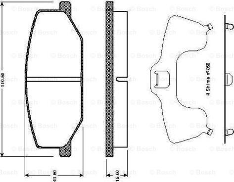 BOSCH 0 986 TB2 100 - Kit pastiglie freno, Freno a disco autozon.pro