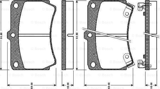 BOSCH 0 986 TB2 107 - Kit pastiglie freno, Freno a disco autozon.pro