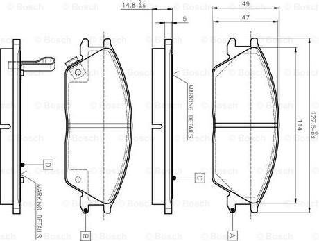 BOSCH 0 986 TB2 115 - Kit pastiglie freno, Freno a disco autozon.pro