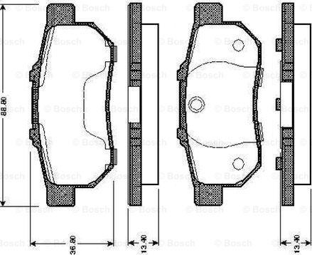 BOSCH 0 986 TB2 121 - Kit pastiglie freno, Freno a disco autozon.pro