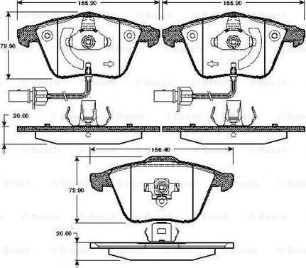 BOSCH 0 986 TB2 849 - Kit pastiglie freno, Freno a disco autozon.pro