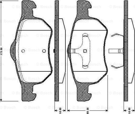 BOSCH 0 986 TB2 841 - Kit pastiglie freno, Freno a disco autozon.pro