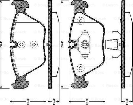 BOSCH 0 986 TB2 848 - Kit pastiglie freno, Freno a disco autozon.pro