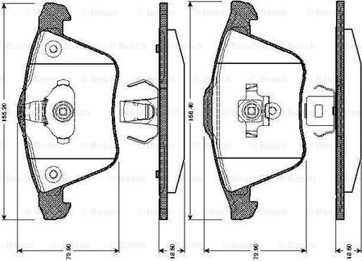 BOSCH 0 986 TB2 850 - Kit pastiglie freno, Freno a disco autozon.pro