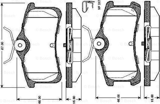 BOSCH 0 986 TB2 865 - Kit pastiglie freno, Freno a disco autozon.pro