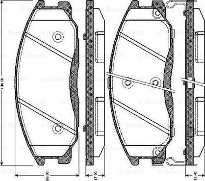 BOSCH 0 986 TB2 815 - Kit pastiglie freno, Freno a disco autozon.pro