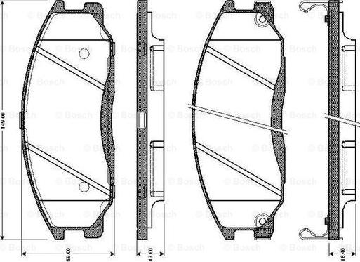 BOSCH 0 986 TB2 816 - Kit pastiglie freno, Freno a disco autozon.pro