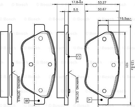 BOSCH 0 986 TB2 835 - Kit pastiglie freno, Freno a disco autozon.pro