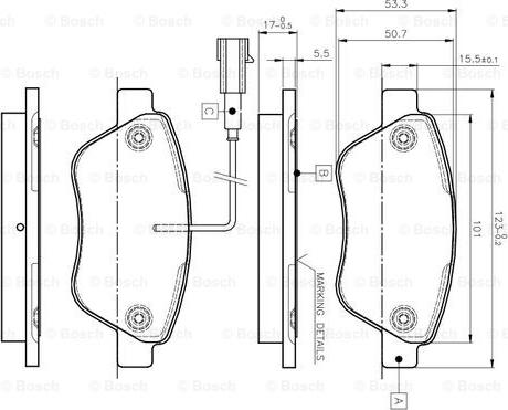 BOSCH 0 986 TB2 836 - Kit pastiglie freno, Freno a disco autozon.pro