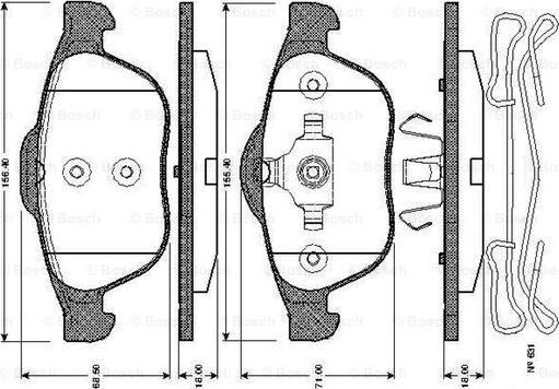 BOSCH 0 986 TB2 831 - Kit pastiglie freno, Freno a disco autozon.pro